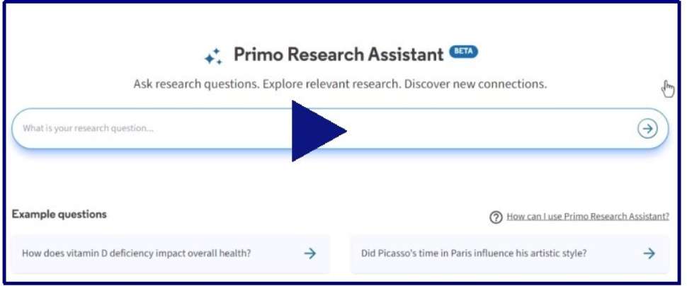 Primo research assistant demonstartion video